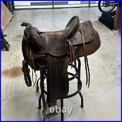 Western saddle 20 24 on eco-Lather color dark brown finish FOR USE OR DISPLAY