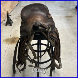 Western saddle 20 24 on eco-Lather color dark brown finish FOR USE OR DISPLAY Western saddle 20 24 on eco-Lather color dark brown finish FOR USE OR DISPLAY