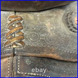 Western saddle 20 24 on eco-Lather color dark brown finish FOR USE OR DISPLAY