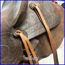 Western saddle 20 24 on eco-Lather color dark brown finish FOR USE OR DISPLAY