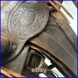 Western saddle 20 24 on eco-Lather color dark brown finish FOR USE OR DISPLAY