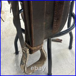 Western saddle 20 24 on eco-Lather color dark brown finish FOR USE OR DISPLAY
