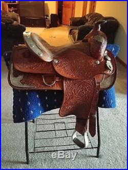 Western show saddle 16 with matching Blanket And Shirt XS