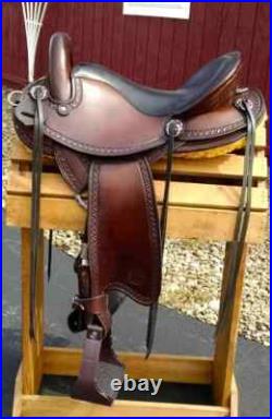 Western style half breed australian roping Leather Horse Saddle Full Tack Set
