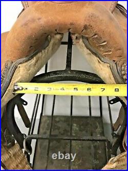 White Saddlery USA A-Fork High Back Slick Seat Rough Out Ranch Rope Saddle 15.5