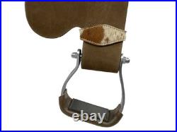 Wild West Floral Roughout Barrel Saddle Hair On Cowhide Inlays FQHB 15 NEW