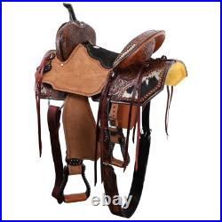 Wildhide Series Alma Barrel Saddle Floral Tooling Full QH Bars 15 NEW