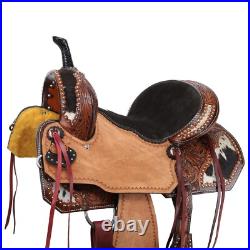 Wildhide Series Alma Barrel Saddle Floral Tooling Full QH Bars 15 NEW