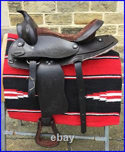 Windsor Brown Leather Western Saddle With Bridle Navaro Saddle Blanket & Cinch