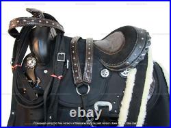 YOUTH WESTERN SADDLE 14 in KIDS BARREL RACING TRAIL SYNTHETIC CORDURA USED SET