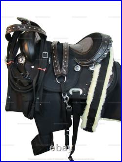 YOUTH WESTERN SADDLE 14 in KIDS BARREL RACING TRAIL SYNTHETIC CORDURA USED SET