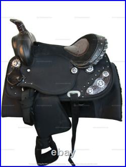 YOUTH WESTERN SADDLE 14 in KIDS BARREL RACING TRAIL SYNTHETIC CORDURA USED SET