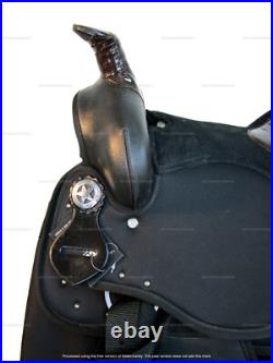 YOUTH WESTERN SADDLE 14 in KIDS BARREL RACING TRAIL SYNTHETIC CORDURA USED SET