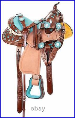 Y&Z Premium Leather Western Horse Saddle Tack Set Size 14 to 18(Y&Z)