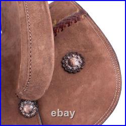 Youth 13 FQHB Deep Seat Chocolate Roughout Western Barrel Racing Horse Saddle