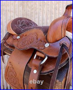 Youth Child Premium Leather Western Pony Miniature Horse Saddle Tack (10 & 12)
