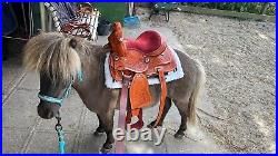 Youth Child Saddle Leather Western Horse Tack Handle with Tack set Free Shipping