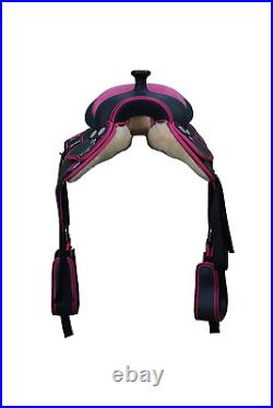 Youth Child Synthetic Western Barrel Racing Horse Saddle With Tack Set 12 Inch
