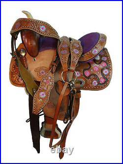 Youth Cowboy Western Kids Saddle Barrel Racing Pleasure Pony Horse Tack 10 12 13