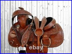 Youth Cowboy Western Saddle Barrel Pleasure Used Leather Trail Tack Set 10 12 13