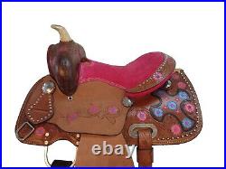 Youth Cowboy Western Saddle Kids Barrel Racing Horse Pleasure Tack Set 10 12 13