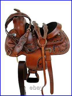 Youth Cowgirl Kids Barrel Racing Pleasure Horse Leather Trail Used Set 10 12 13