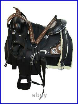 Youth Cowgirl Western Saddle Synthetic Trail Horse Kids Youth Tack Set 12 13 14