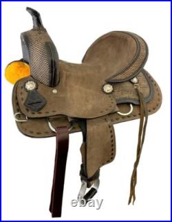 Youth Hard Seat Barrel Saddle Rough Out Basket Stamp Tooling Full QHB 13 NEW