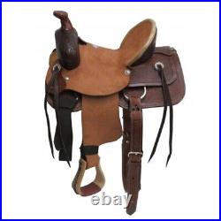 Youth Hard Seat Roper Style Saddle Rough Out & Basket Tooling 13 NEW