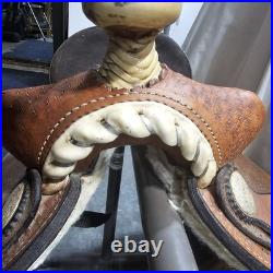 Youth/Pony Western saddle 12 1/2 suede seat V. H. Saddlery Circle M Basket Stamp