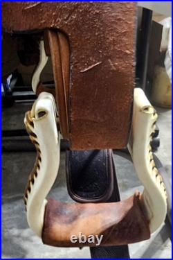 Youth/Pony Western saddle 12 1/2 suede seat V. H. Saddlery Circle M Basket Stamp
