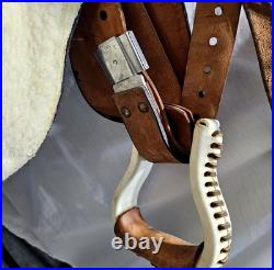 Youth/Pony Western saddle 12 1/2 suede seat V. H. Saddlery Circle M Basket Stamp
