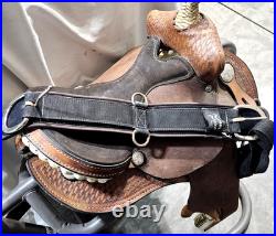 Youth/Pony Western saddle 12 1/2 suede seat V. H. Saddlery Circle M Basket Stamp