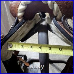 Youth/Pony Western saddle 12 1/2 suede seat V. H. Saddlery Circle M Basket Stamp