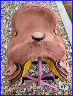 Youth Roughout Western Saddle 12-13 Kids Ranch Training Horse Tack Free Ship