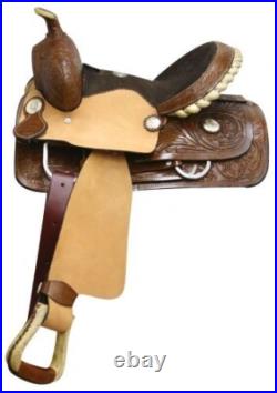 Youth Trail Pleasure Western Saddle with Silver Laced Rawhide Cantle 13 NEW