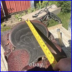 Youth Vintage Western Horse Saddle BLeather Traditional Design 13 in practice