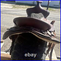 Youth Vintage Western Horse Saddle BLeather Traditional Design 13 in practice