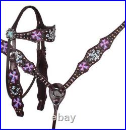 Youth Western Barrel Saddle SET Hand Painted Cross & Horseshoe Design 12 NEW