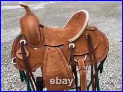 Youth Western Rough Out Barrel Saddle Serpentine Tooling 10 12 13 Free Shipp