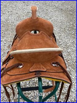 Youth Western Rough Out Barrel Saddle Serpentine Tooling 10 12 13 Free Shipp