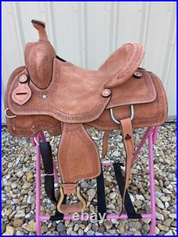 Youth Western Saddle 12-13 Roughout Hard Seat Ranch Horse Serpentine Tooling