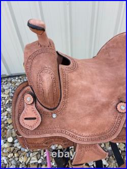 Youth Western Saddle 12-13 Roughout Hard Seat Ranch Horse Serpentine Tooling