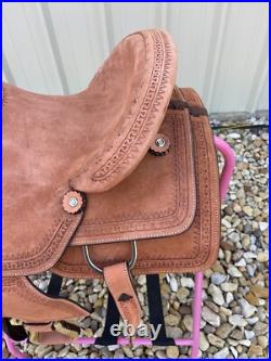 Youth Western Saddle 12-13 Roughout Hard Seat Ranch Horse Serpentine Tooling
