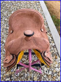 Youth Western Saddle 12-13 Roughout Hard Seat Ranch Horse Serpentine Tooling