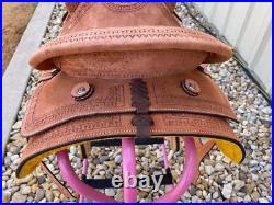 Youth Western Saddle 12-13 Roughout Hard Seat Ranch Horse Serpentine Tooling