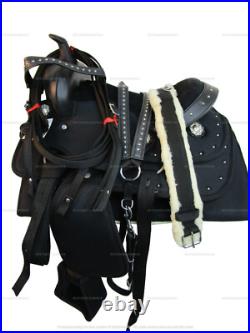 Youth Western Saddle Kids Pleasure Barrel Racing Black Horse Saddle Set 12 13 14