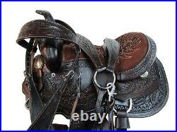Youth Western Saddle Kids Pleasure Trail Tooled Leather Brown Tack Set 10 12 13